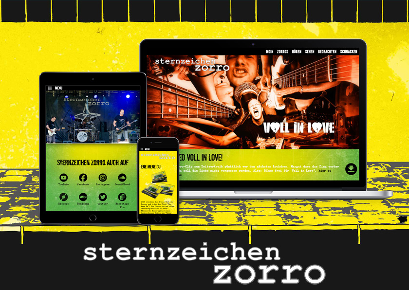 <div class='reftitle'><a href='https://www.sternzeichen-zorro.de' target='_blank' class='areftitle'>Sternzeichen Zorro</a></div><div class='reftxt'>Website der seit 2013 bestehenden 3-köpfigen Alternative-Rockband <a href='https://www.sternzeichen-zorro.de' target='_blank' title='Sternzeichen Zorro'>Sternzeichen Zorro</a> aus Kiel.</div>